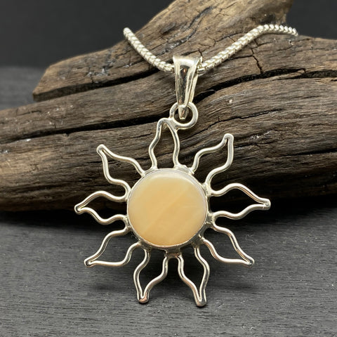 Sterling Silver Shell Sun Necklace