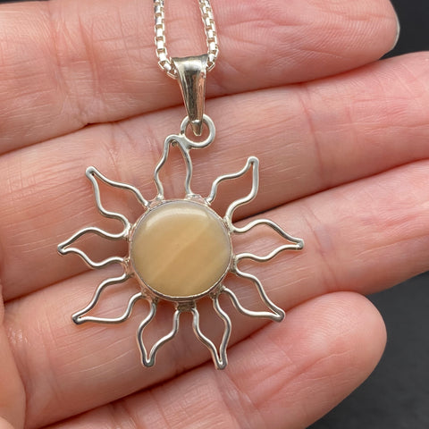 Sterling Silver Shell Sun Necklace