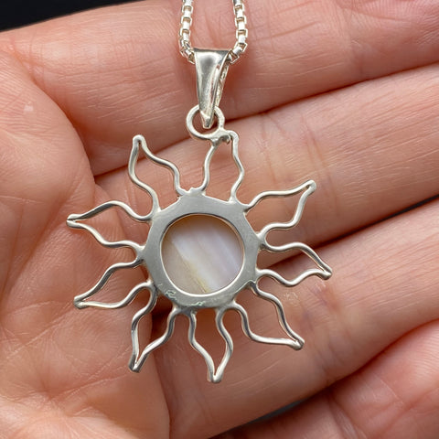 Sterling Silver Shell Sun Necklace