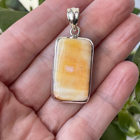 Collar de plata de ley Sherbert naranja de ostra espinosa