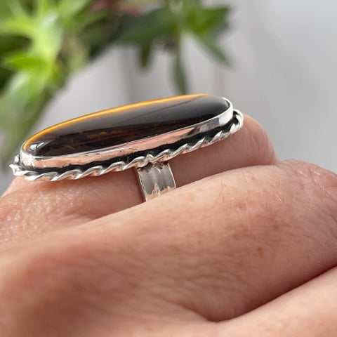 Sterling Silver Tigers Eye Ring