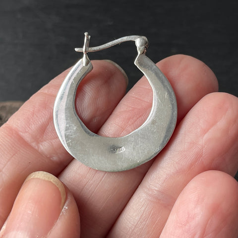 Sterling Silver Hammered Hoop Earrings