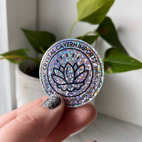 Autocollant en vinyle imperméable avec logo à paillettes roses