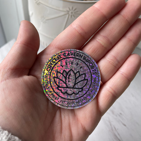Autocollant en vinyle imperméable avec logo à paillettes roses