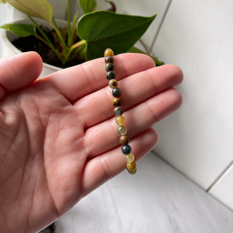 Pulsera de energía con piedras preciosas de pietersita - 6 mm
