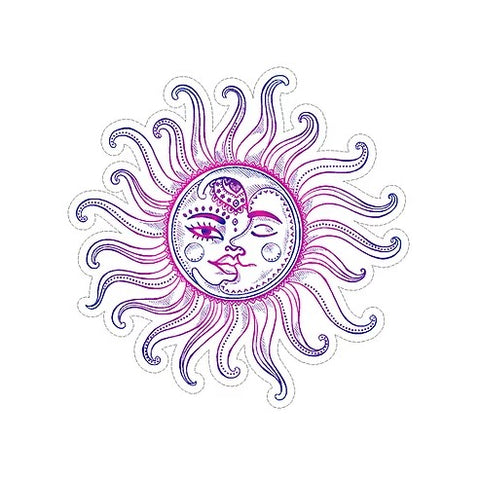 sun and moon face waterproof vinyl sticker cabana