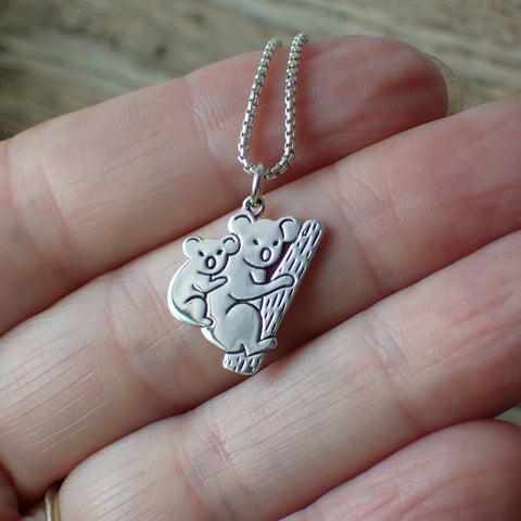 ♻️Collier Koala en argent sterling recyclé