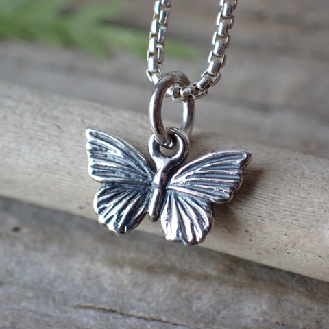 ♻️ Recycled Sterling Silver Tiny Butterfly Charm