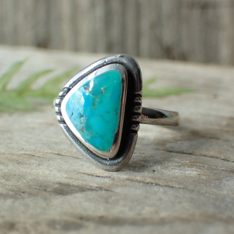 Sterling Silver Turquoise Triangle Ring