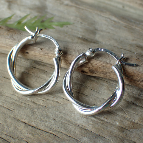 Sterling Silver Twisted Wire Hoops