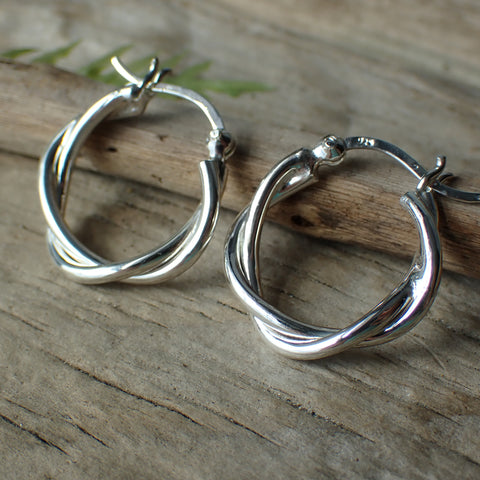 Sterling Silver Twisted Wire Hoops