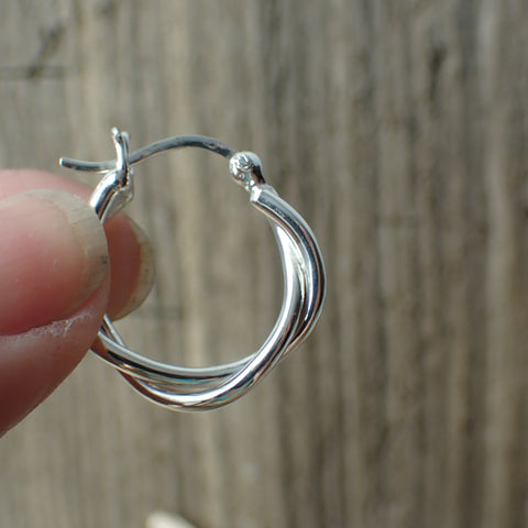 Sterling Silver Twisted Wire Hoops