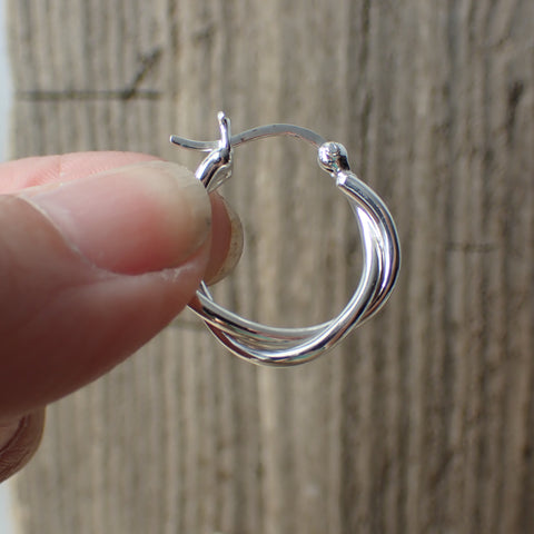 Sterling Silver Twisted Wire Hoops