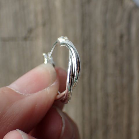 Sterling Silver Twisted Wire Hoops