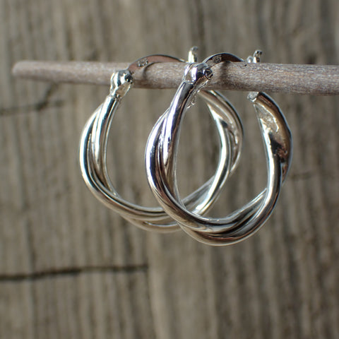 Sterling Silver Twisted Wire Hoops