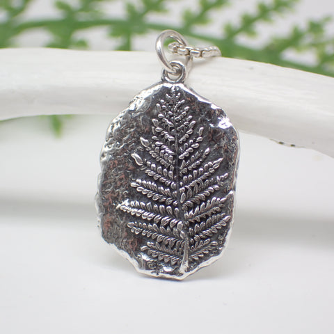 Sterling Silver Fern Fossil Pendant