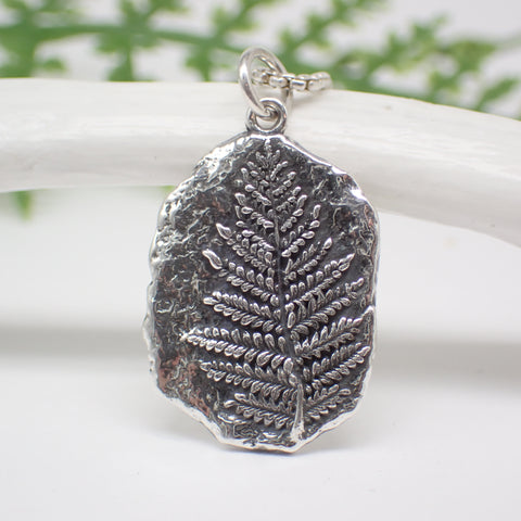 Sterling Silver Fern Fossil Pendant