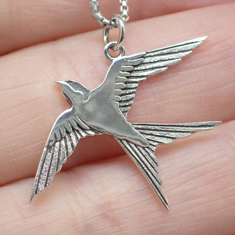 Sterling Silver Swallow Pendant