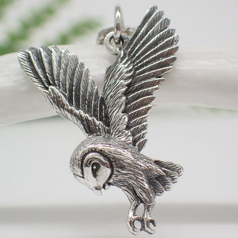 Sterling Silver Soaring Owl Charm