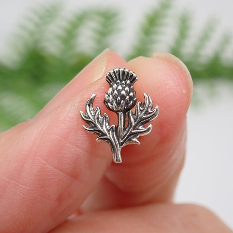 Sterling Silver Dimensional Thistle Post Earrings