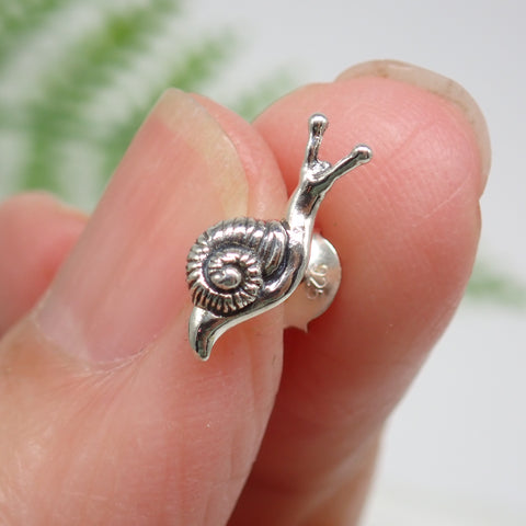 Sterling Silver Tiny Snail Post Earrings 