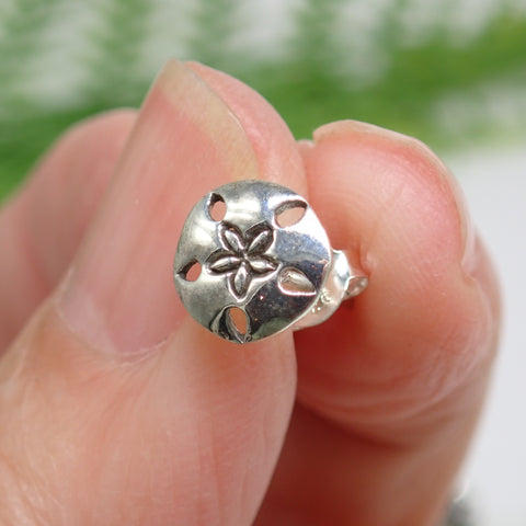 Sterling Silver Sand Dollar Stud Earring