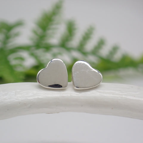 Sterling Silver High Polish Heart Stud Earring