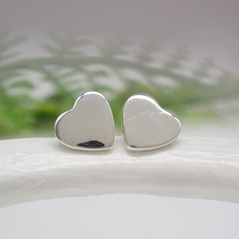 Sterling Silver Heart Stud Earrings