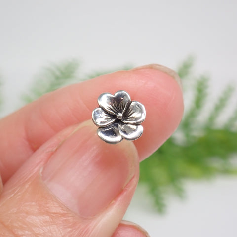 Sterling Silver Pansy Post Earrings