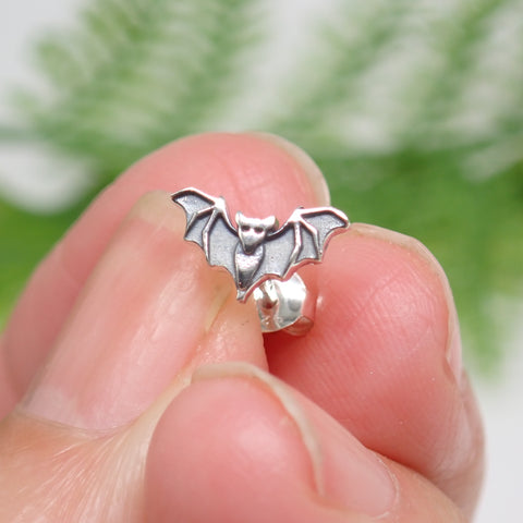 sterling silver bat stud post earrings