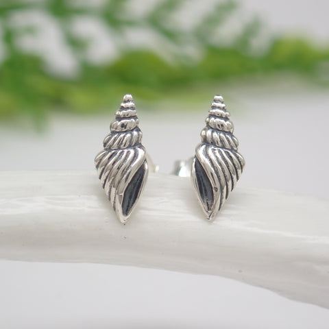 Sterling Silver Seashell Post Earrings