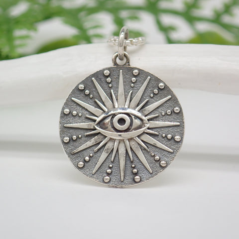 Sterling Silver All Seeing Eye Talisman Necklace