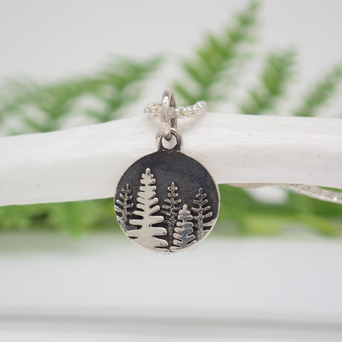 Sterling Silver Mini Layered Pine Tree Charm