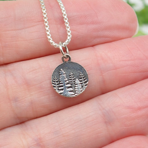 Sterling Silver Mini Layered Pine Tree Charm