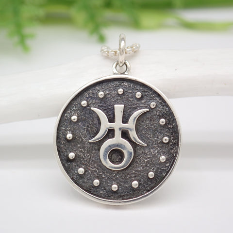 Sterling Silver Astrology Aquarius Pendant