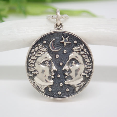 Sterling Silver Astrology Gemini Pendant