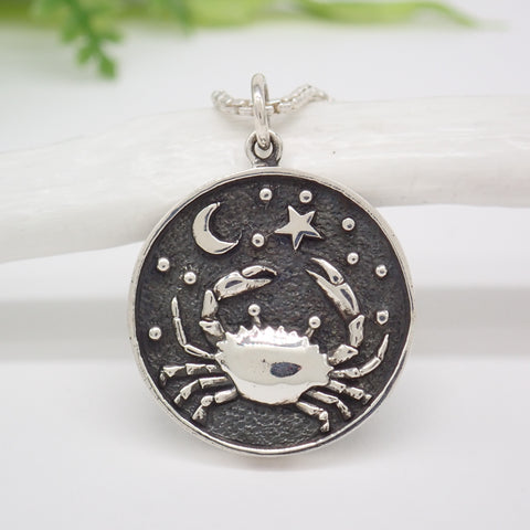 Sterling Silver Astrology Cancer Pendant