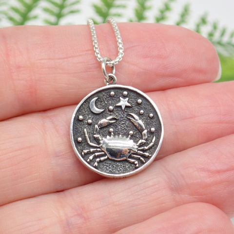 Sterling Silver Astrology Cancer Pendant