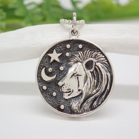 Sterling Silver Astrology Leo Pendant