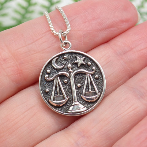 Sterling Silver Astrology Libra Pendant