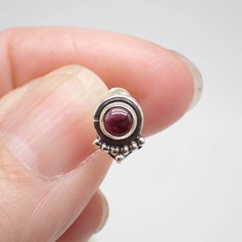 Sterling Silver Garnet Stud Earrings