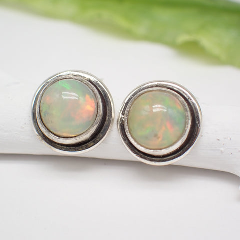 Sterling Silver Ethiopian Opal Studs