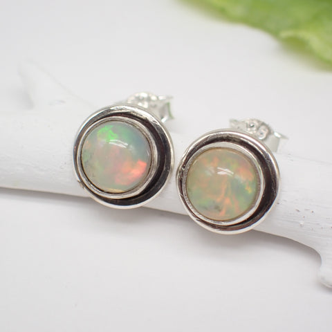 Sterling Silver Ethiopian Opal Studs