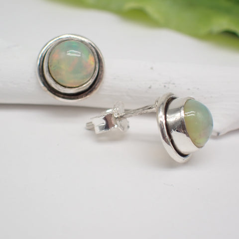 Sterling Silver Ethiopian Opal Studs