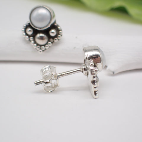 Pearl Sterling Silver Studs