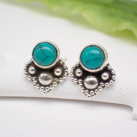 Turquoise Sterling Silver Stud Earrings