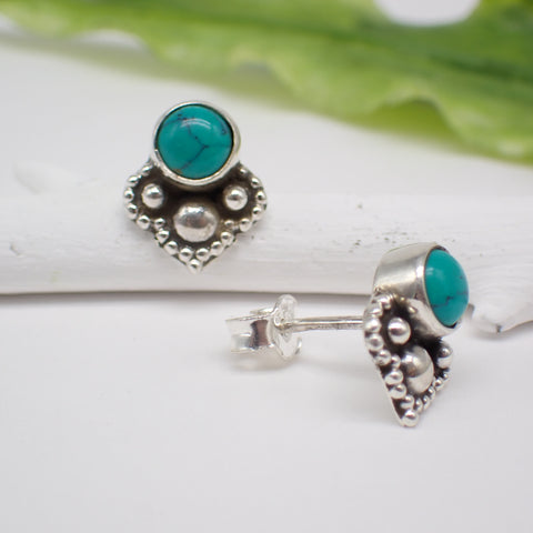 Turquoise Sterling Silver Stud Earrings