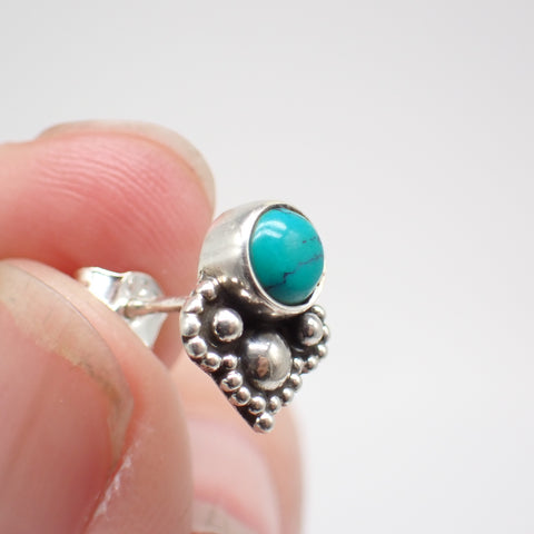 Turquoise Sterling Silver Stud Earrings