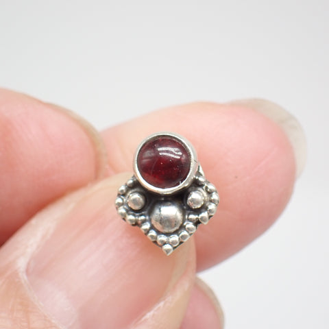 Garnet Sterling Silver Stud Earrings