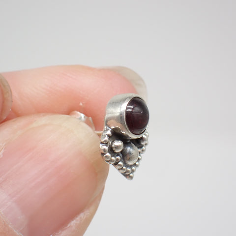 Garnet Sterling Silver Stud Earrings